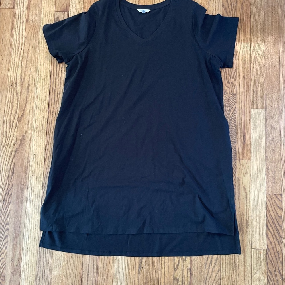 Terra & Sky Black V-Neck Dress